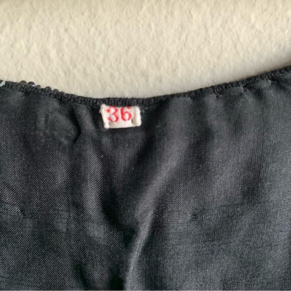 Vintage 1960s Black Beaded Sequin Fringe Blouse Size Small - Picture 8 of 15